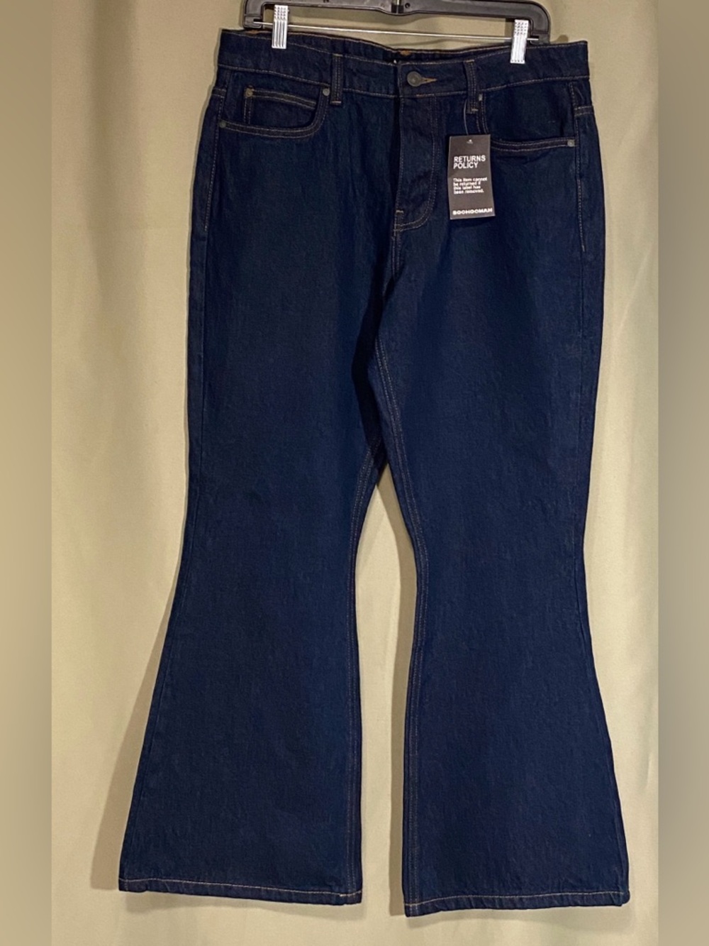 Boohooman Pocket Embroidery Ridgid Flared Jeans Pants Size 34 Regular NWT